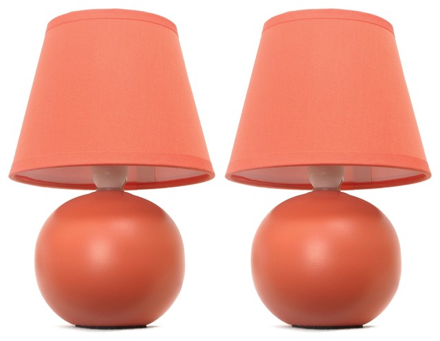 Simple Designs Mini Ceramic Globe Table Lamps 2 Pack Set Simple Designs Mini Ceramic Globe Table