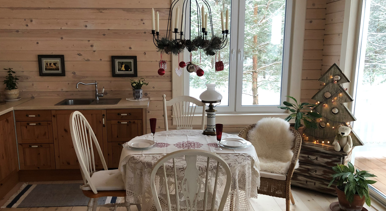 Интерьер финского деревянного коттеджа