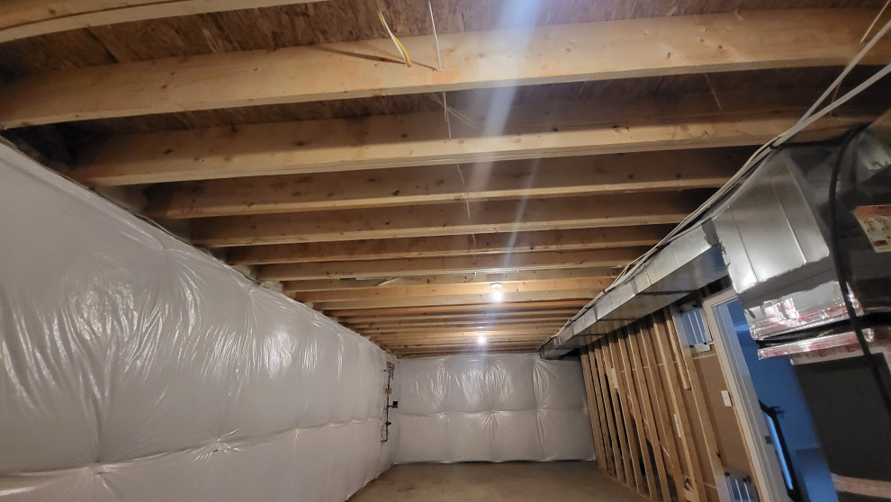 frame hang a finish and flooring basement