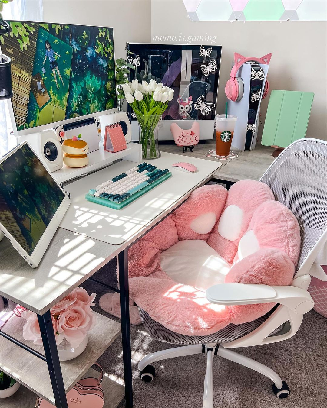 Houzz | Girls Gaming Desk Setup Ideas, Designs & Inspiration - @. gaming - Modern - Home Office - Seattle - by Bestier Furniture | Home  Design & Decorating Ideas | Houzz