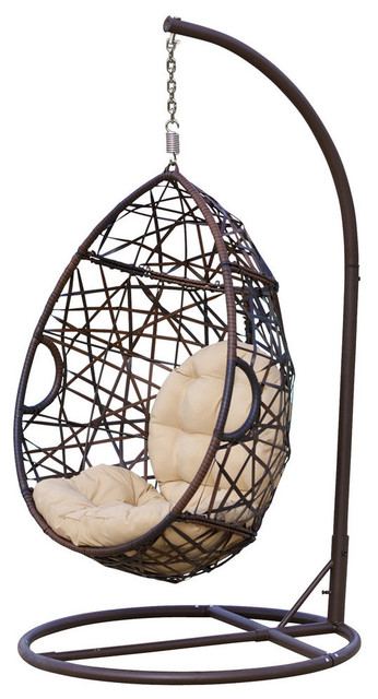 Broadway Outdoor Wicker Tear Drop Hanging Chair