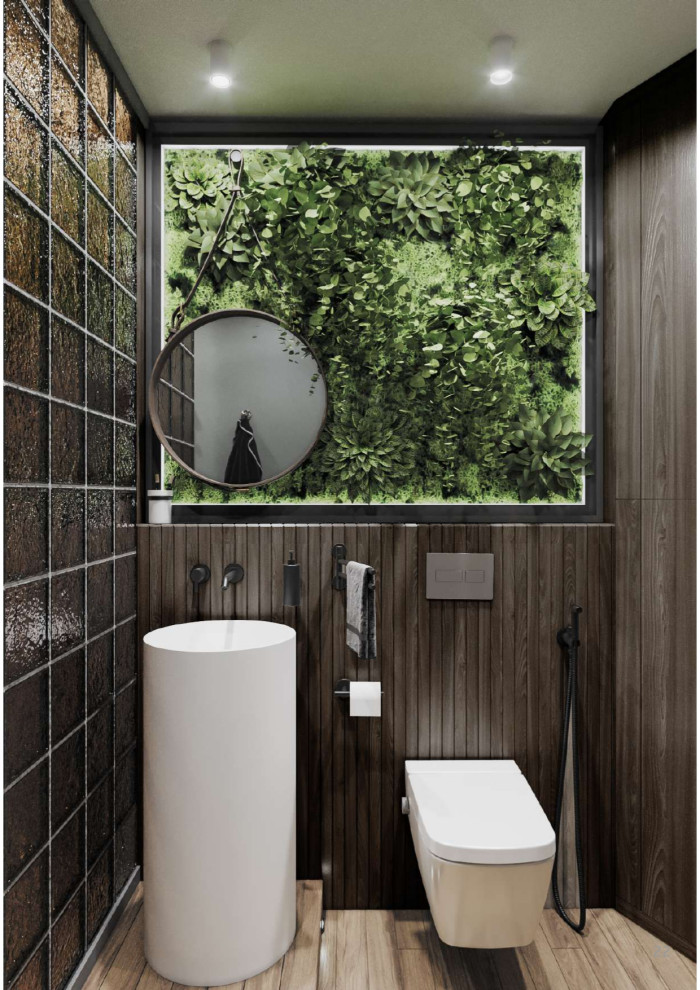 квартира в современном стиле в темных оттенках