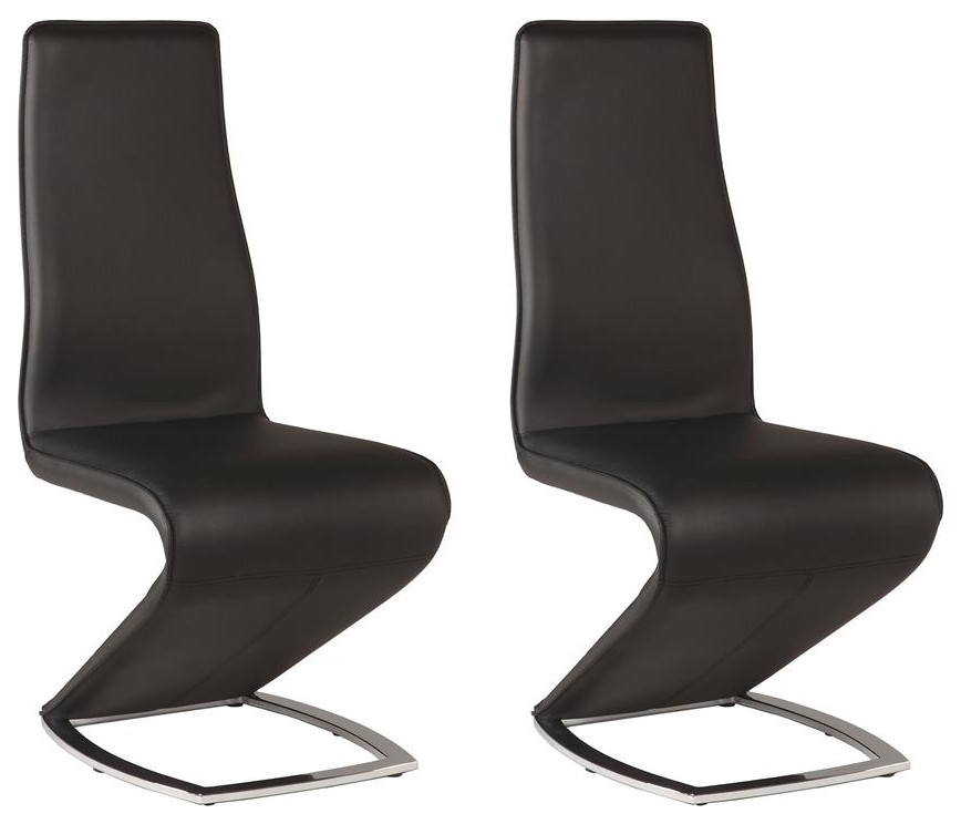 Z Style Side Chair Set Of 2, Black Contemporary Dining Chairs