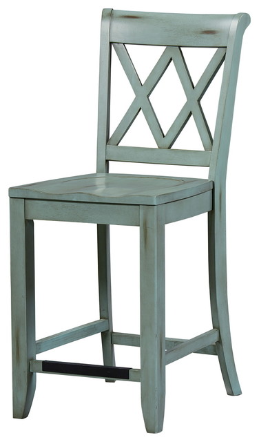 Standard Furniture Vintage X Back Counter Height Stool Set Of 2 Standard Furniture Vintage X Back Counter Height Stool Set Of 2 Blue 11325
