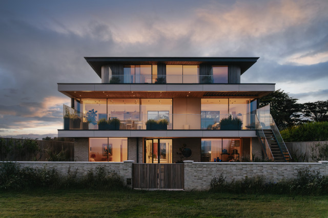 Beach Front Home contemporary-exterior