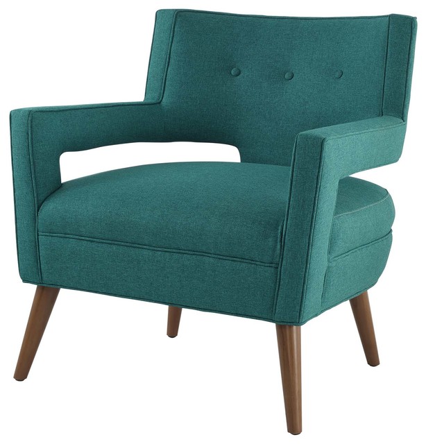 Modern Contemporary Armchair Accent Chair, Fabric - Midcentury ...