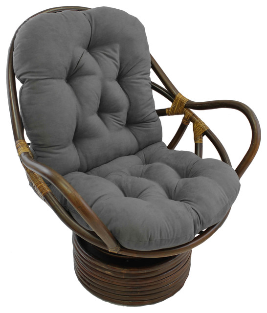 48"x24" Solid Micro Suede Swivel Rocker Cushion Contemporary Seat
