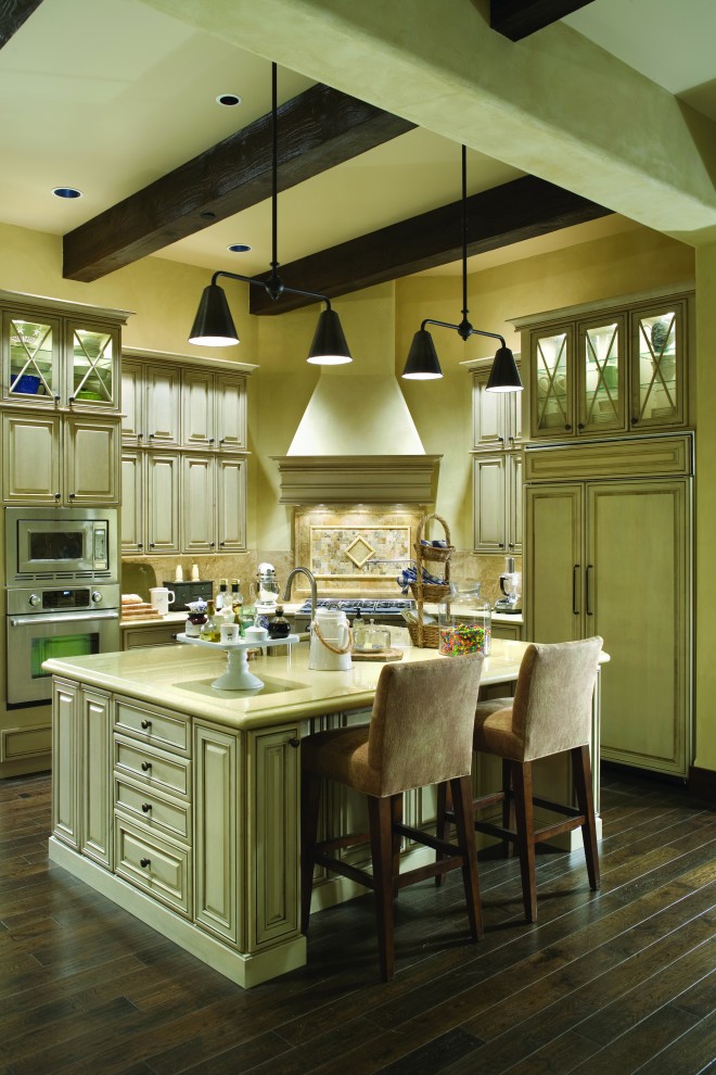 Design ideas for a kitchen in Portland with panelled appliances.
