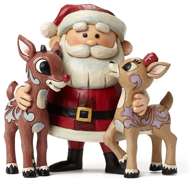 Enesco Jim Shore Rudolph Red Nosed Reindeer Santa Clarice
