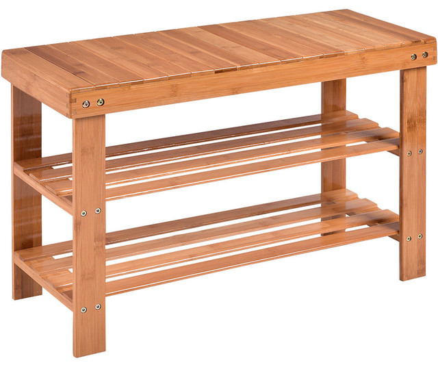3 Tier Industrial Shoe Rack Bench Storage Shelf Organizer Entryway Home Furni US