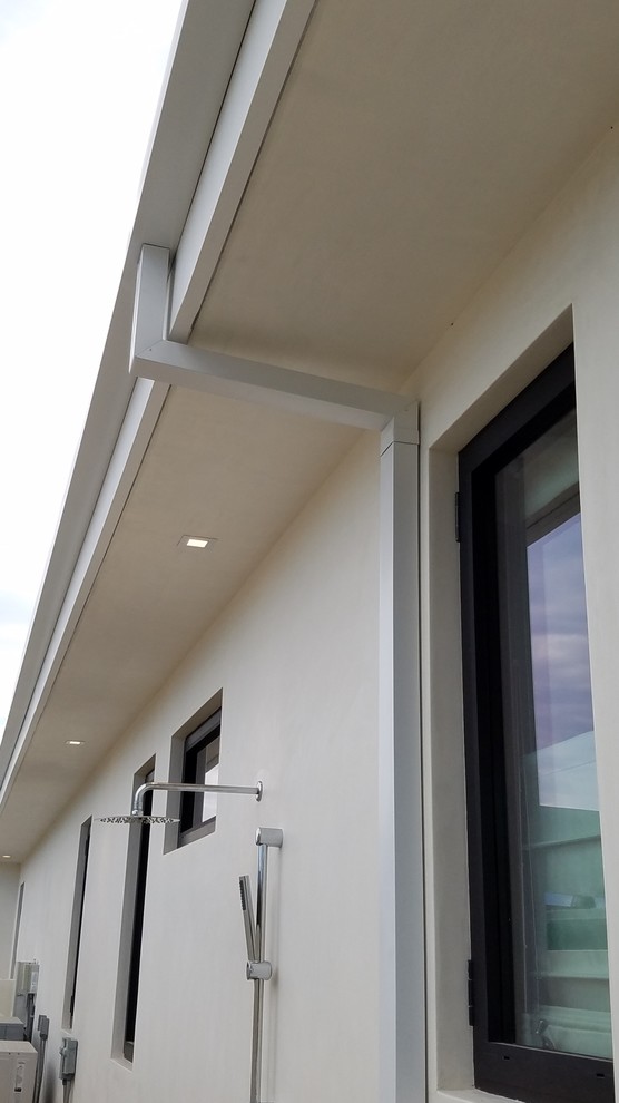 Corona Del Mar Modern Home, Square Gutters and Downspouts in .032 ...
