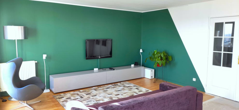 Fresque murale géometrique, salon. 2020 Suresnes.