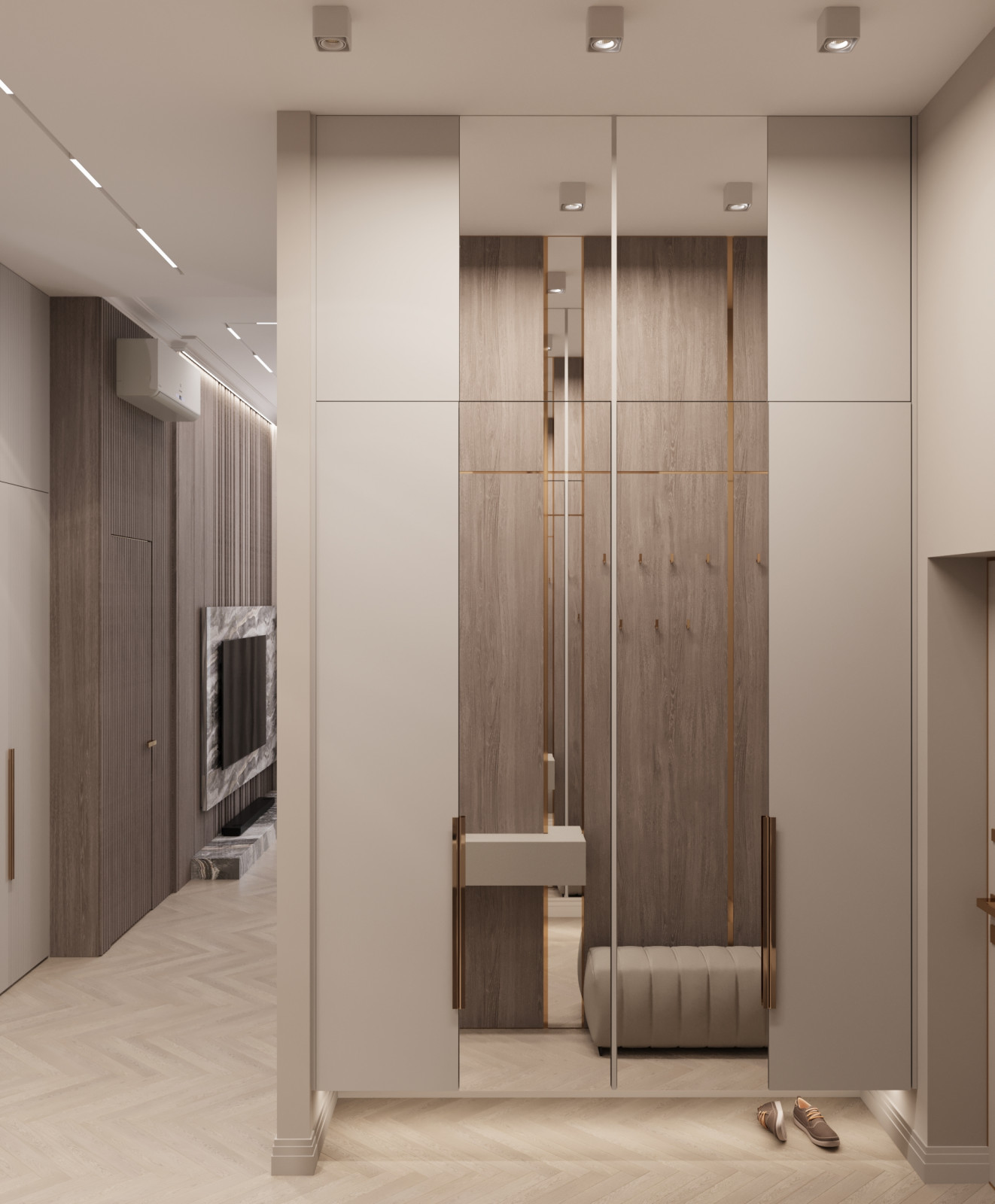 Прихожая-холл в квартире ЖК "Олимпика" г. Екатеринбург