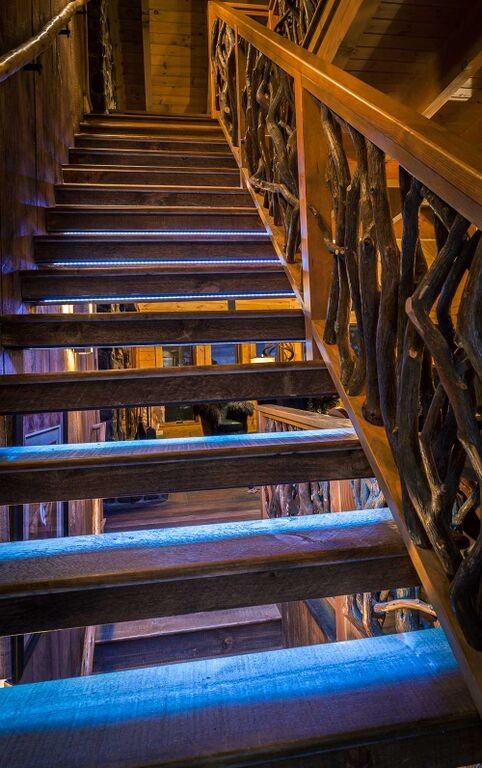 Inspiration for a rustic staircase remodel in Charlotte