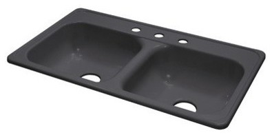 Kitchen Sink, 33"L x 19"W Manufactured/Mobile Home Acrylic 6" Deep, Three Faucet