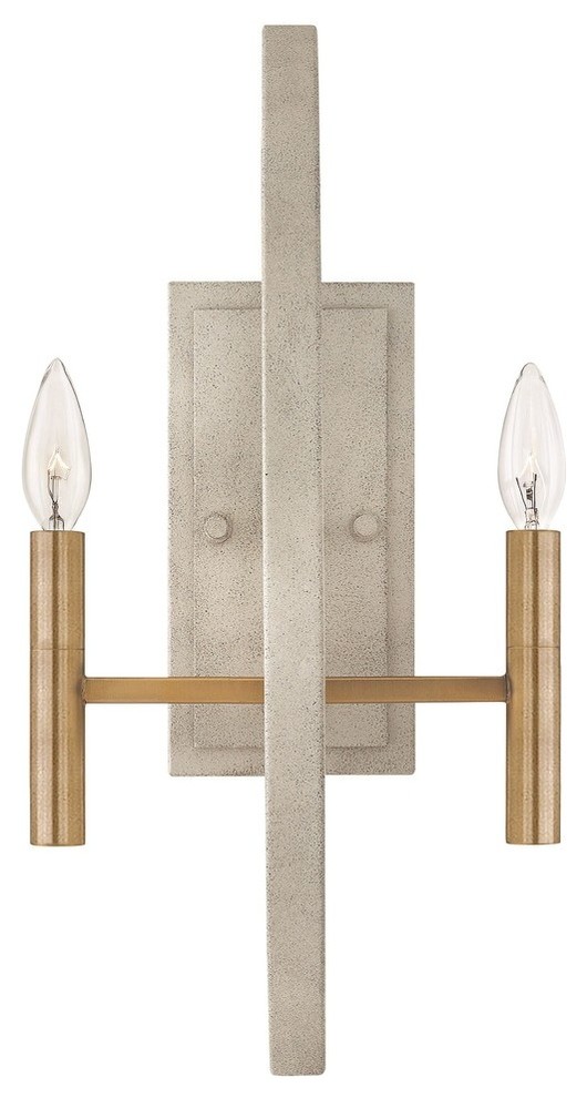 Sconce Euclid 2-Light Sconce, Cement Gray