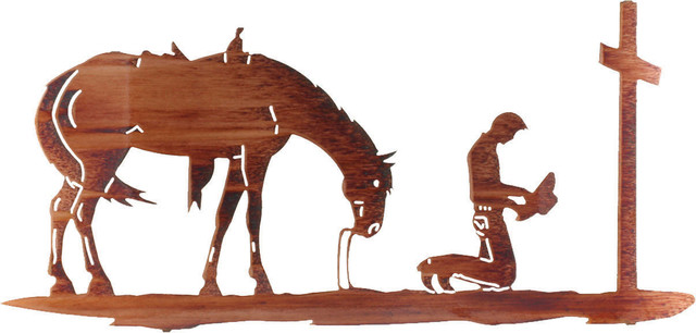 Rustic Metal Wall Art cowboy at the cross 30-inch western metal wall art - rustic Rustic Metal Wall Art cowboy at the cross 30-inch western metal wall art - rustic