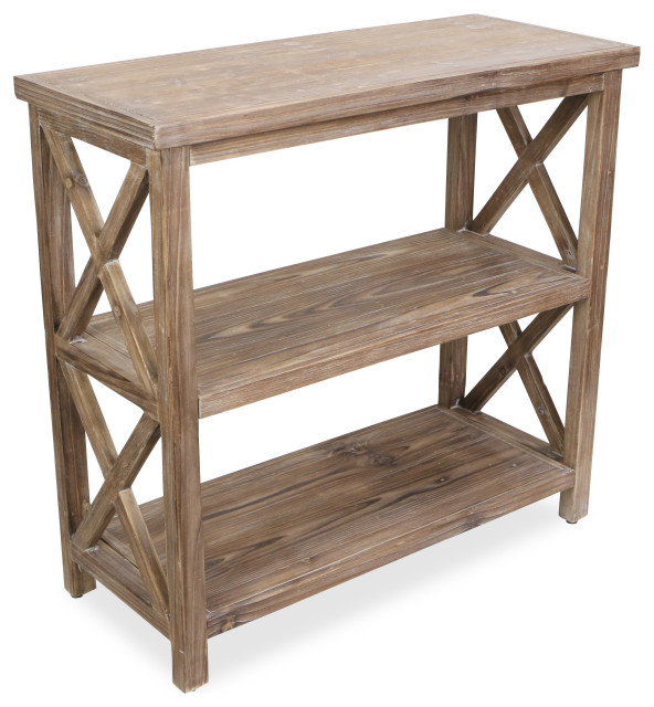 Wooden 3Tier Shelf Farmhouse Display And Wall Shelves by Cheungs