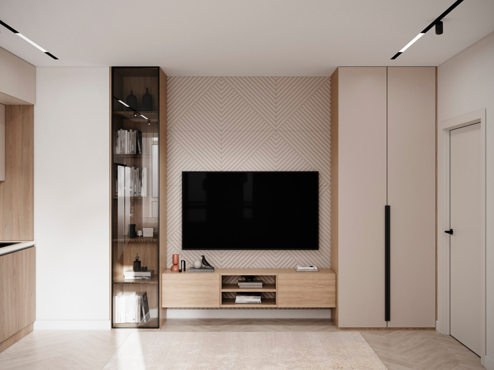 ТВ зона в кухне-гостиной