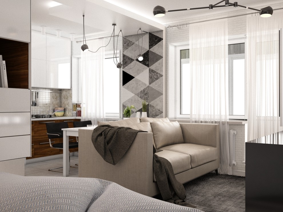 Дизайн-проект квартиры студии общей площадью 30 м2.