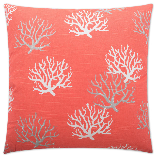 Isadella Salmon Feather Down Decorative Throw Pillow, 24x24 Beach