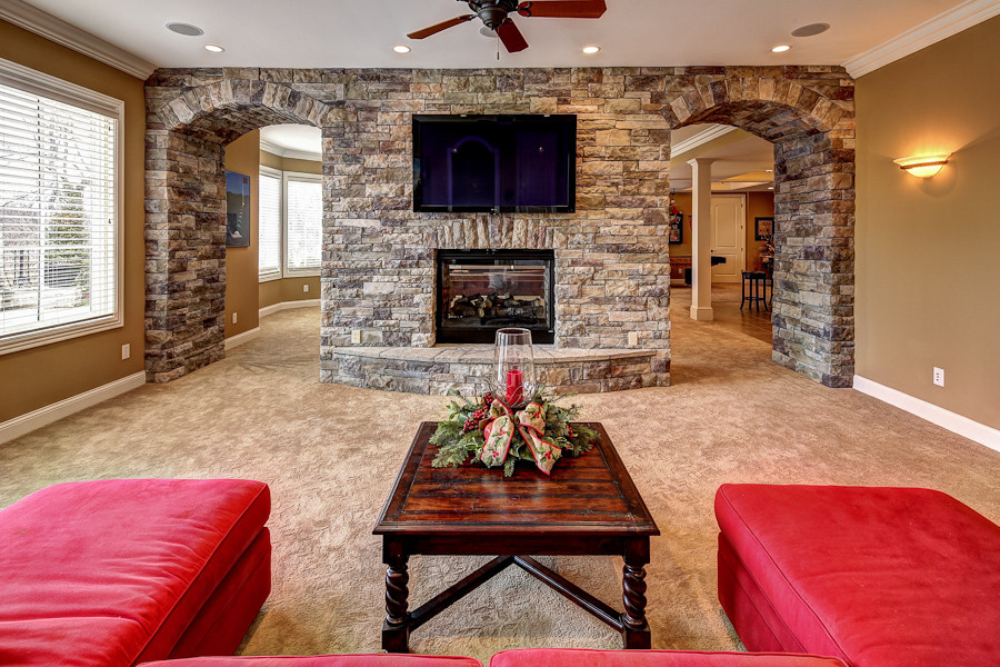 This is an example of a traditional basement in Louisville.