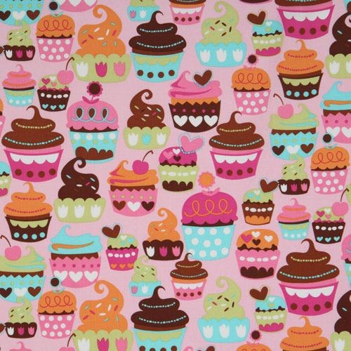 pink Michael Miller fabric Sweet Treats cupcakes