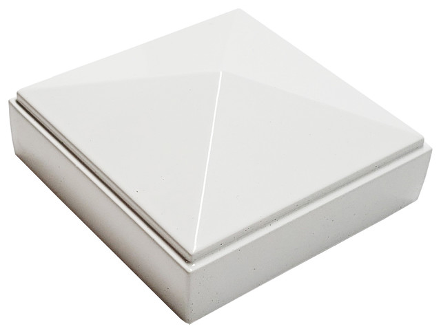 White 2" x 2" Decorex Hardware Aluminium Pyramid Post Cap for Metal Posts 