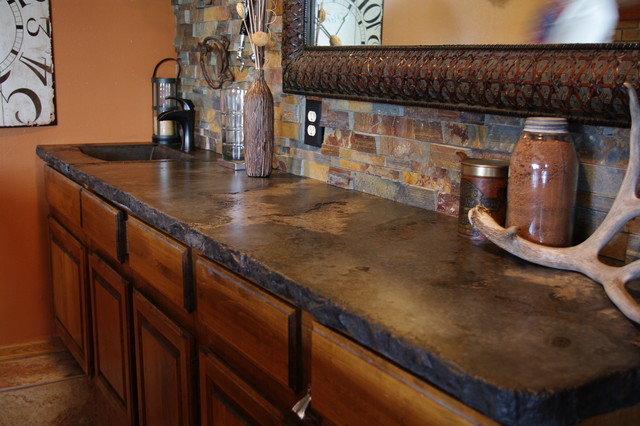 Rustic Outdoor Concrete  Countertop  Kitchen 