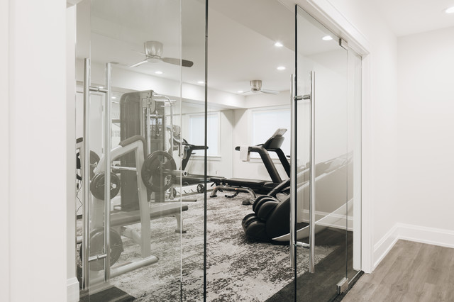 Modern Glam Custom Home moderne-fitnessrum