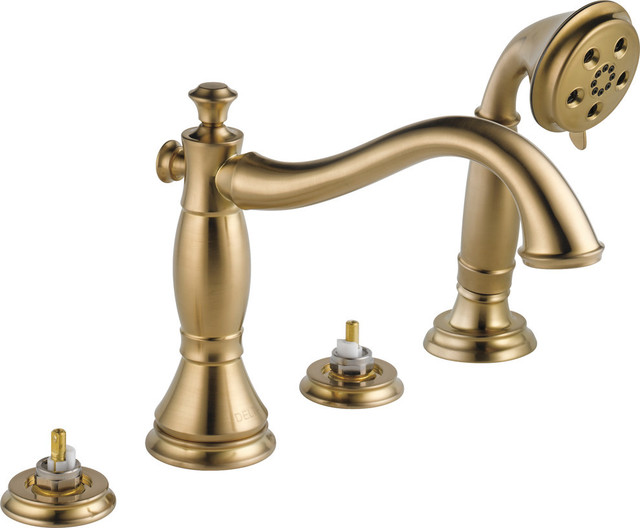 Delta Trinsic Wall Mounted Tub Filler, Champagne Bronze, T5759-CZWL