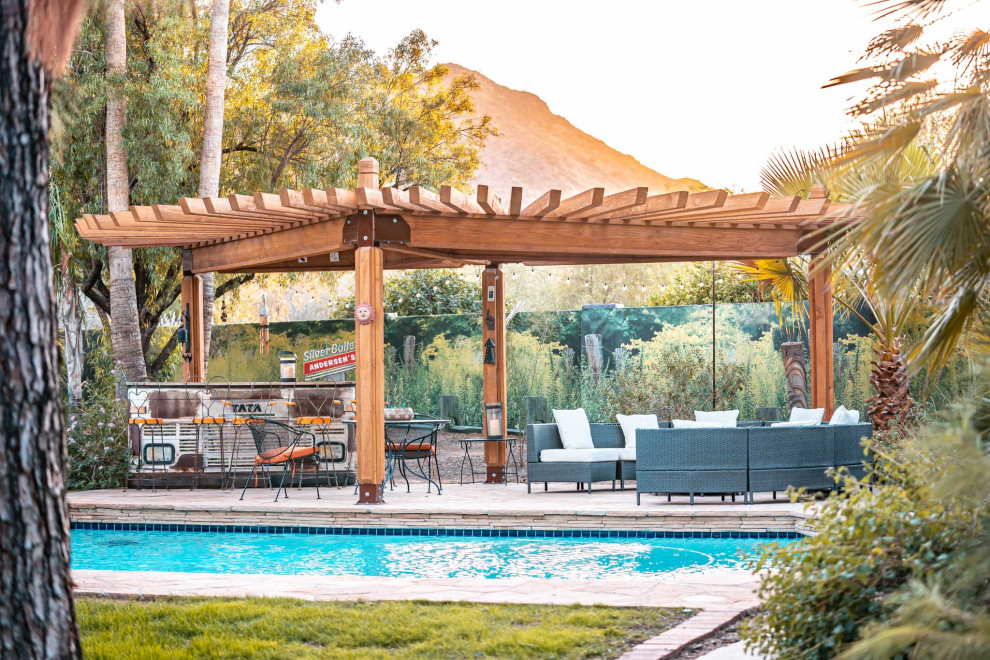 Example of a mountain style patio design in Phoenix