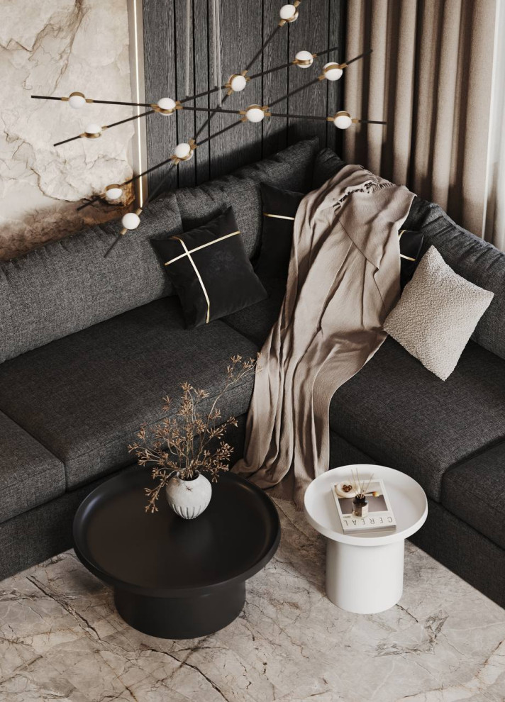 "Дом для двоих", частный дом, представлена входная группа и кухня- гостиная.