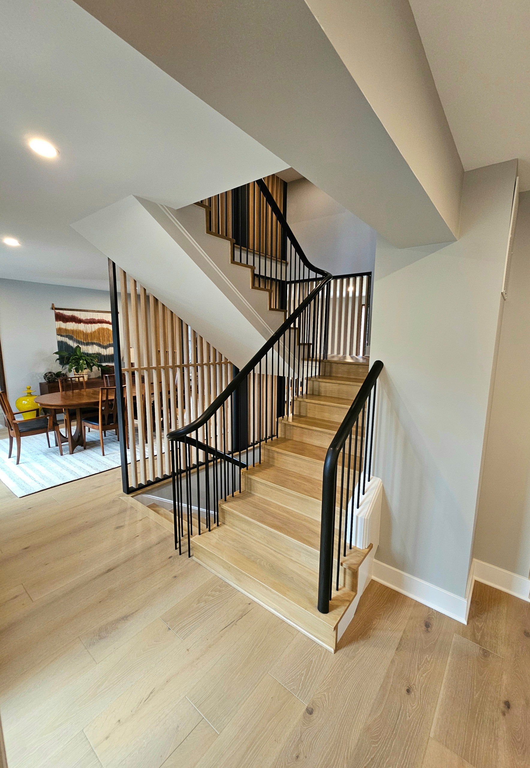 115_Stunning Continuous Rail System on 3 Story Floating Stairs; Arlington, VA 22