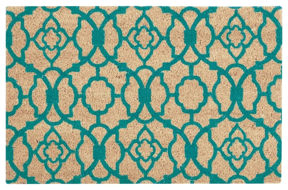 Waverly Greetings "Lovely Lattice" Teal Doormat 1'6"x2'4", 2' x 3
