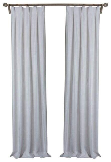Brook Lustre White Metallic Box Pleat Lined Single Drapery