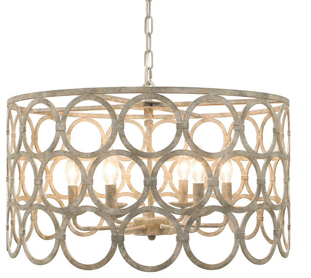 Hope Washed Gray Transitional Drum Chandelier 24 Round Traditional Chandeliers By Lighting Boutique Houzz Hope Washed Gray Transitional Drum, Capiz Drum Chandelier