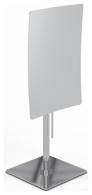 Minimalist Rectangular Free Standing Mirror Single-Sided With 3x, Chrome, Chrome