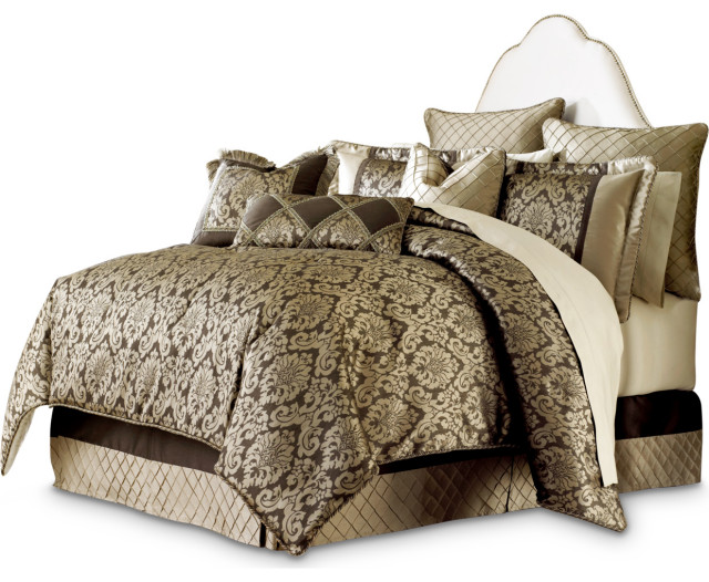 Imperial 9Piece Queen Comforter Set Bronze Traditional