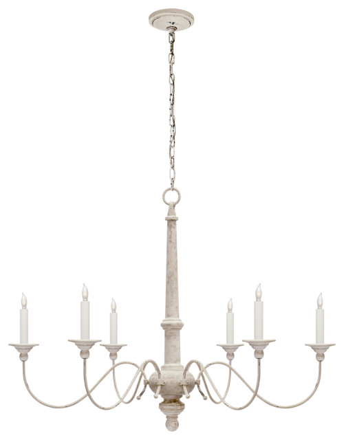 Country Small Chandelier French, White Wood Small Chandelier