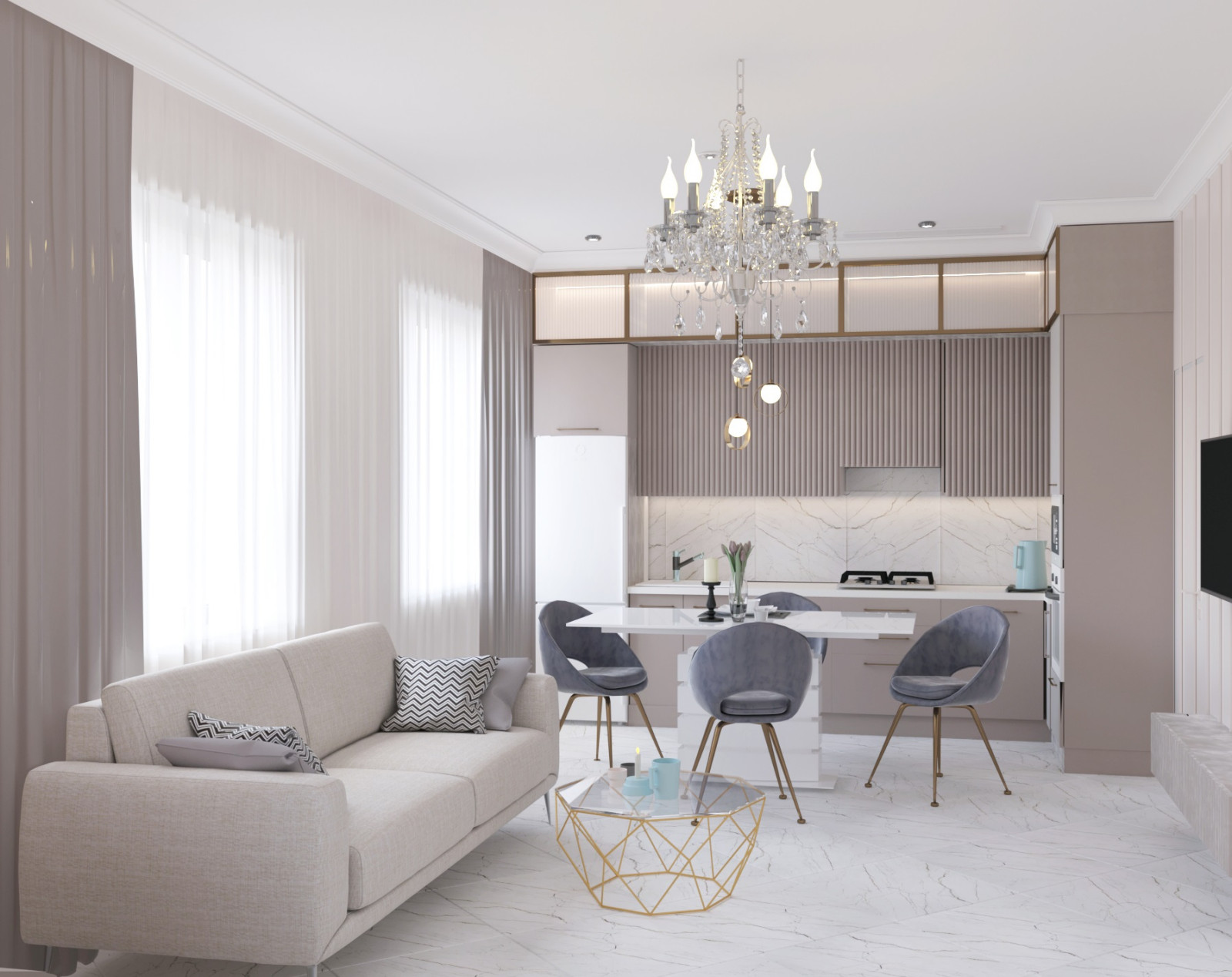 Дизайн частного дома в стиле неоклассика с элементами арт-дэко