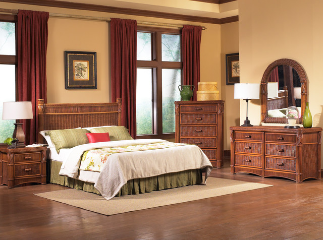 barbados rattan bedroom furniture - tropical - bedroom - new york