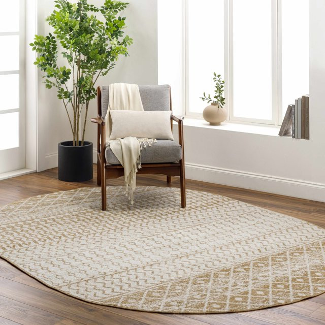 Moroccan Bohemian Farmhouse Area Rug, Rectangle Polypropylene Design