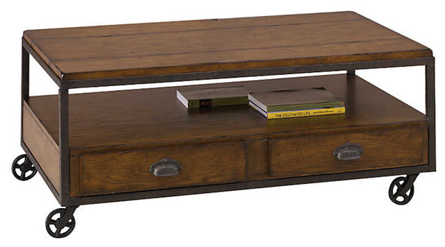 Baja Rectangular Storage Tail Table By Hammary Baja Rectangular Storage Tail Table
