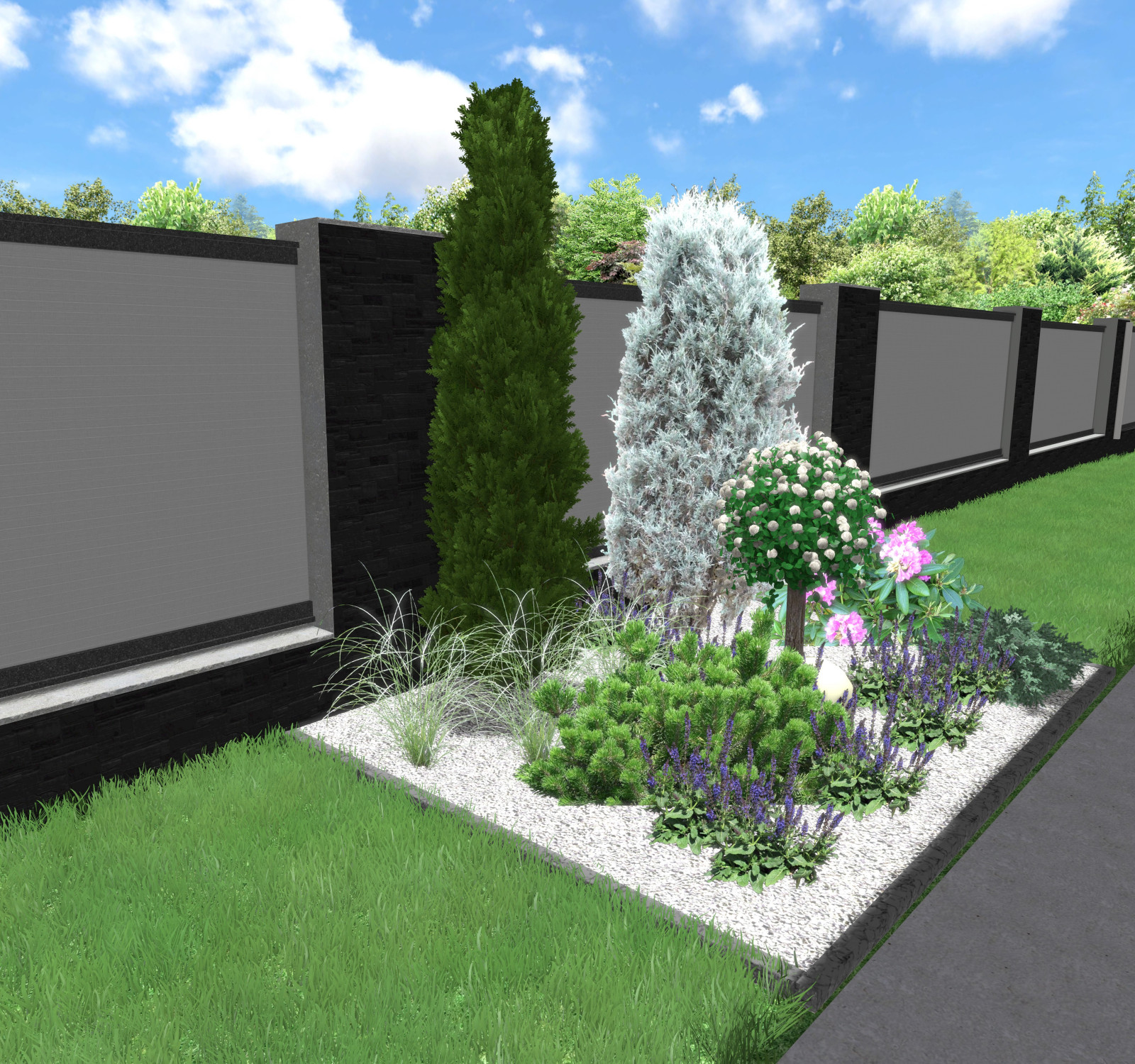 Проект участка с вертикальной планировкой. Подпорные стенки и перепады высот.