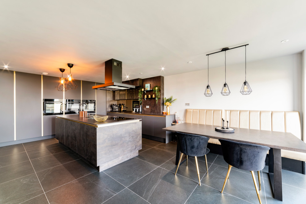 Green Industrial Dining Room Manchester by 1TWO2 Houzz