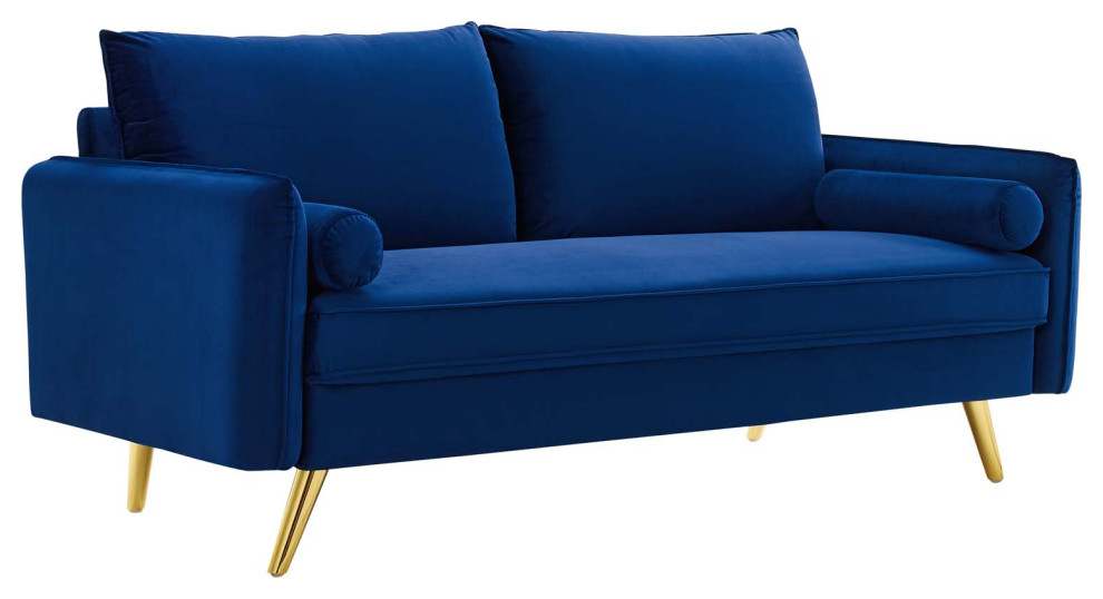 Revive Performance Velvet Sofa by Modway Midcentury Sofas by