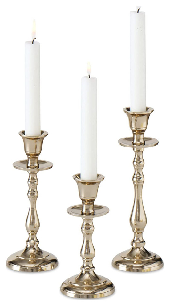 Champagne Candlestick Holders, 9 L x 2 3/4 W x 2 3/4 H inches