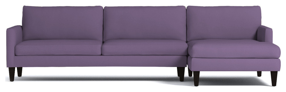 Formosa 2-Piece Sectional Sofa, Lavender Velvet, Chaise on Right