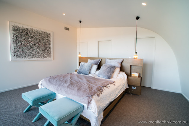 Arc House modern-sovrum